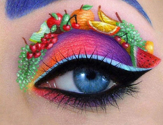 Fruchtkunst auf buntem Auge DIY Malerei - Diamond Painting