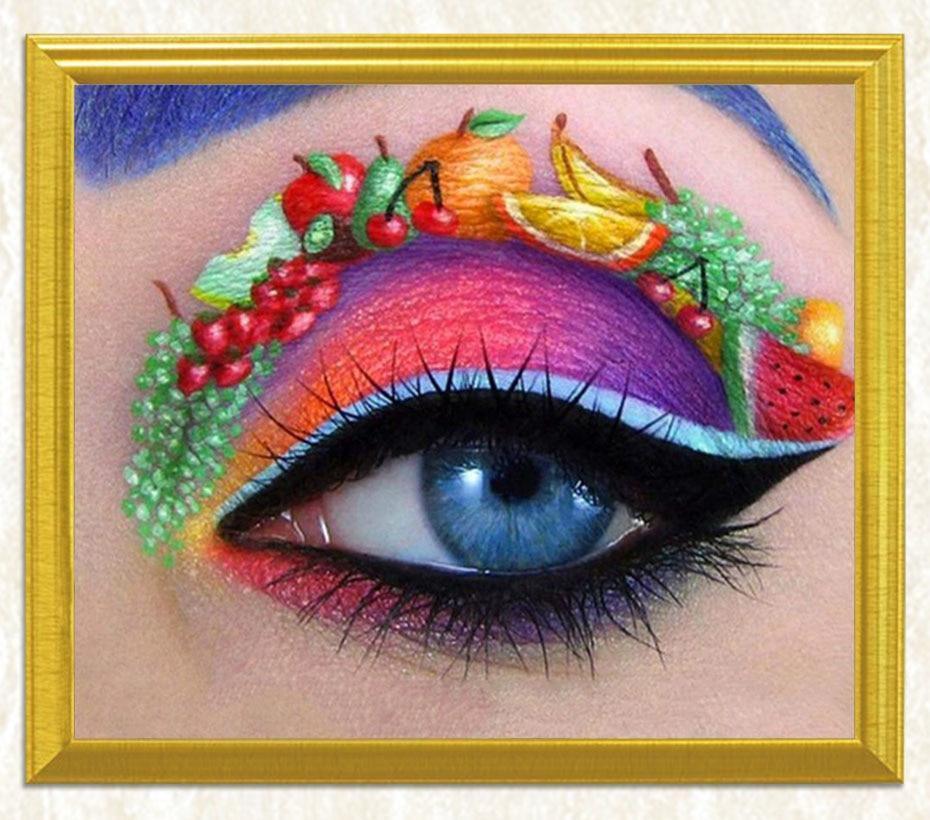 Fruchtkunst auf buntem Auge DIY Malerei - Diamond Painting