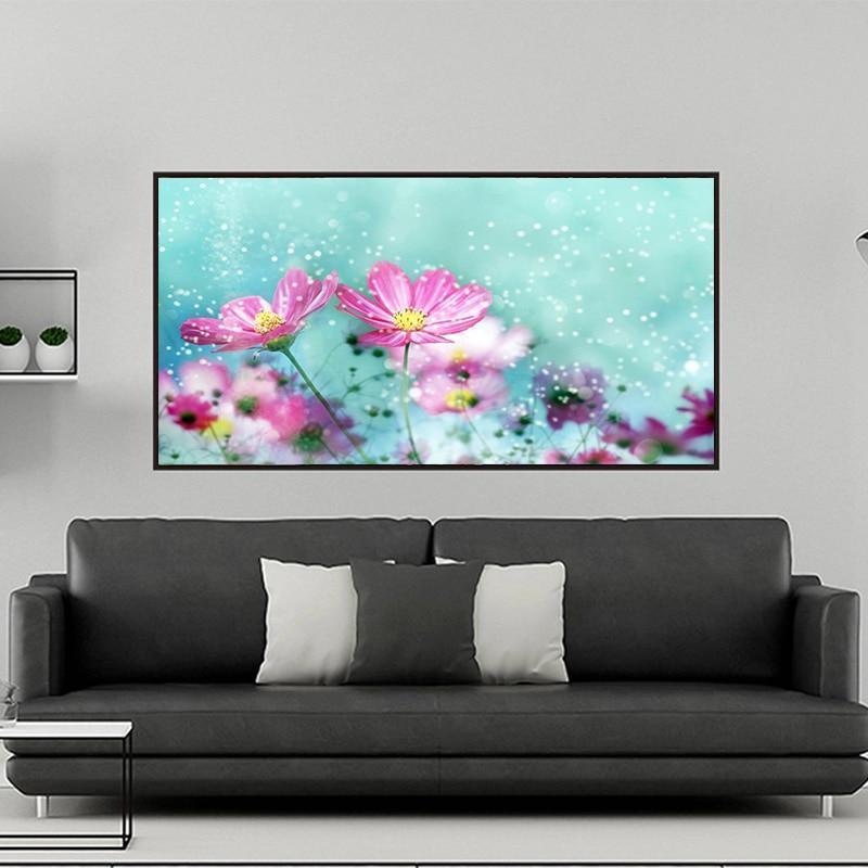 Hübsche rosa Blumen DIY Malerei - Diamond Painting