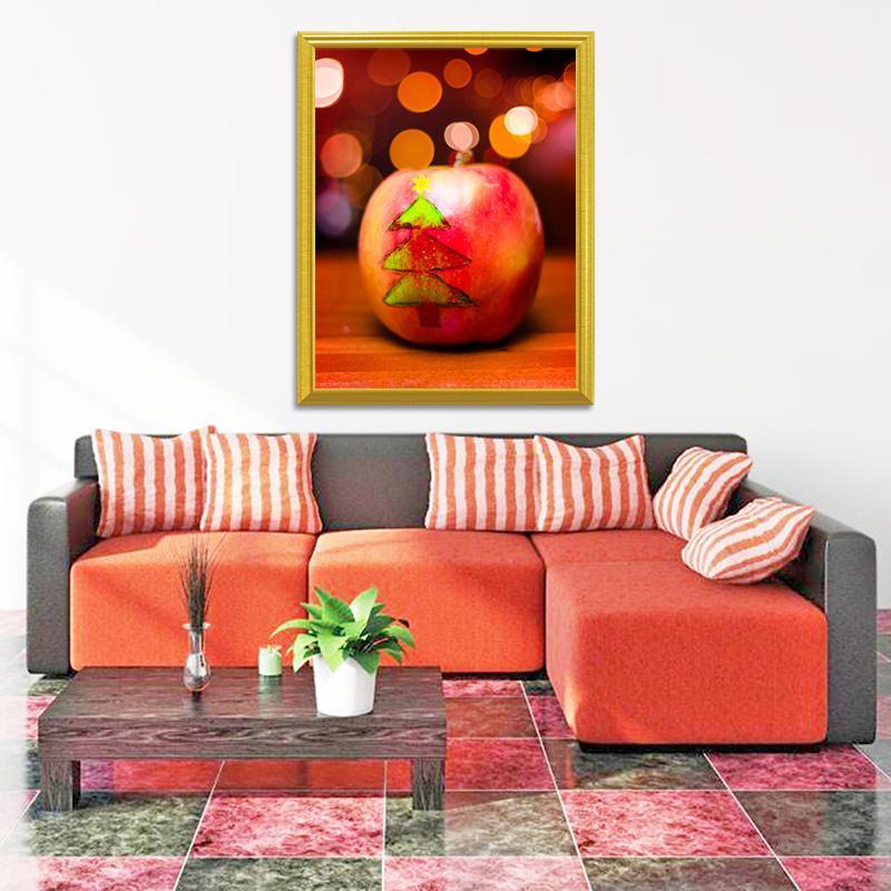 Weihnachtsbaum auf Apfel DIY Diamond Painting - Diamond Painting
