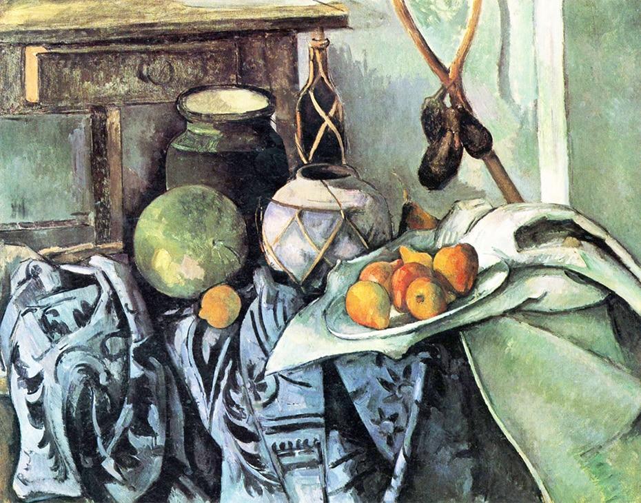 Stillleben mit Ingwerglas und Auberginen - Paul CÃ©zanne - Diamond Painting