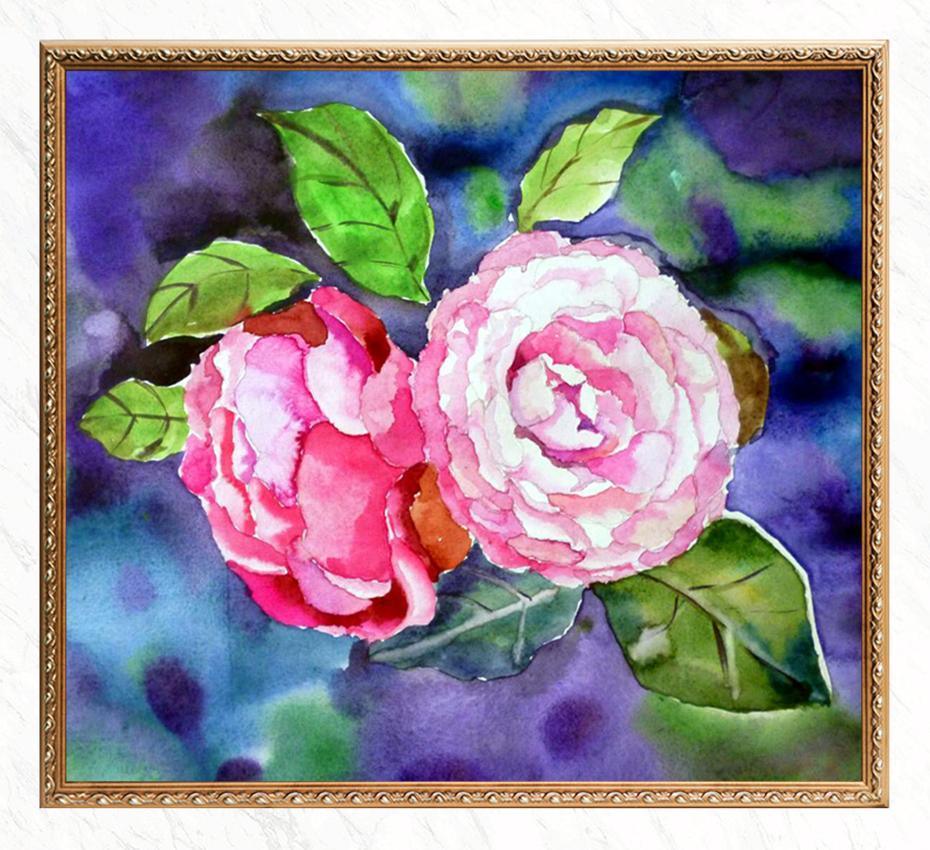Kamelienblüten - DIY Diamond Painting - Diamond Painting