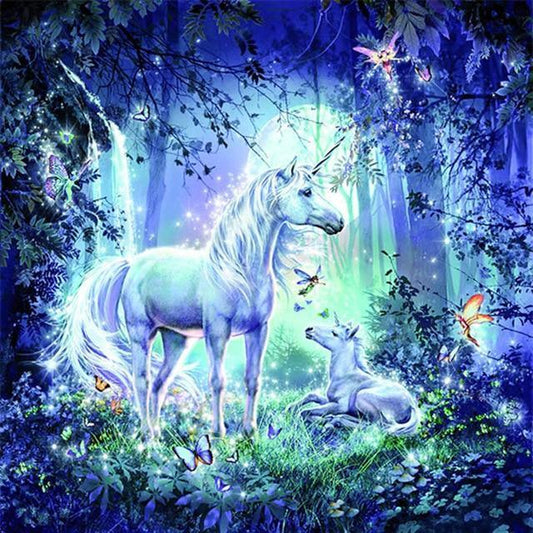 Einhörner im Wald DIY Diamond Painting - Diamond Painting