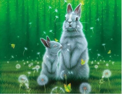 Kaninchen & Tiger DIY Diamond Painting - Diamond Painting