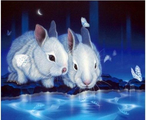 Kaninchen & Tiger DIY Diamond Painting - Diamond Painting