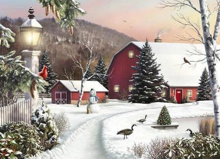 Häuser unter Schnee DIY Diamond Paintings - Diamond Painting