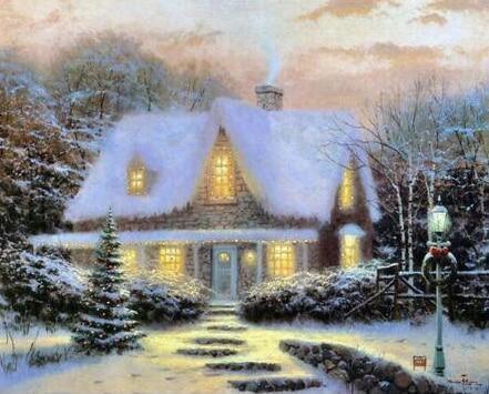 Häuser unter Schnee DIY Diamond Paintings - Diamond Painting