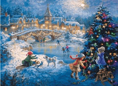 Häuser unter Schnee DIY Diamond Paintings - Diamond Painting