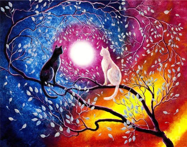 Katzen auf Bäumen DIY Diamond Paintings - Diamond Painting