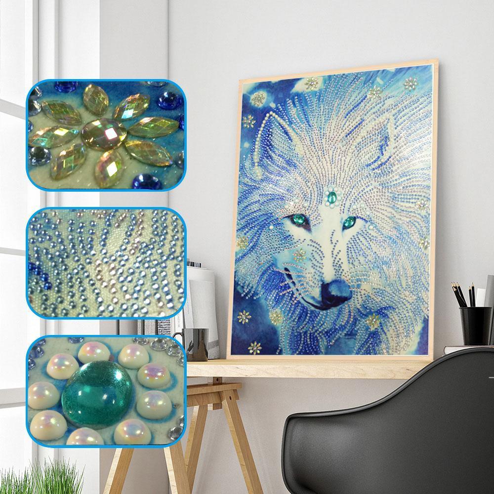 Weißer Wolf - Spezial Diamond Painting - Diamond Painting