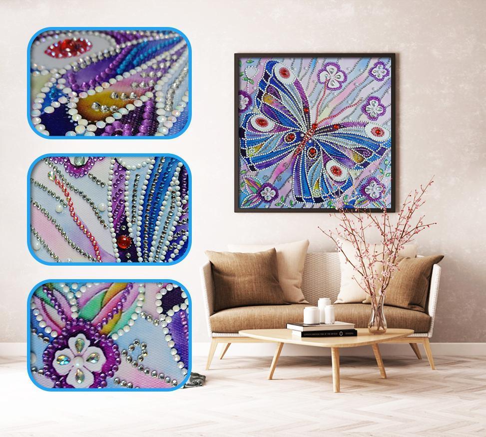 Abstrakter glänzender Schmetterling - Spezial Diamond Painting - Diamond Painting