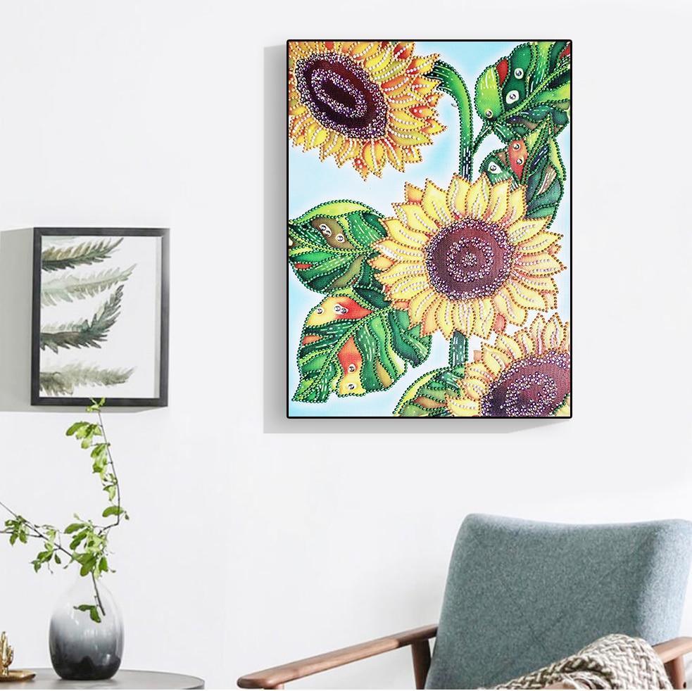 Moderne Kunst Sonnenblume - Spezial Diamond Painting - Diamond Painting